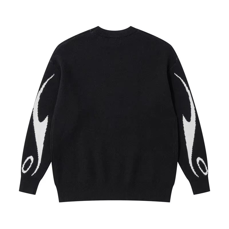 Autumn Winter Women Retro Pullover Sweater Fashion Long Sleeve Star Pattern Y2K Sweater Lady Casual Harajuku Knit Sweater Unisex