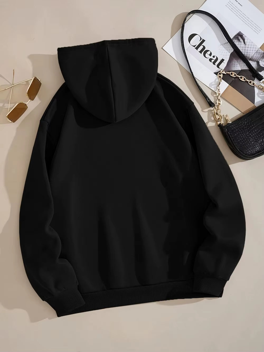 Loose Oversized Clothing Hoodie Men Women Autumn Warm Fleece Street Sweatshirts Solid Color Casual All-Match Couple Hooded