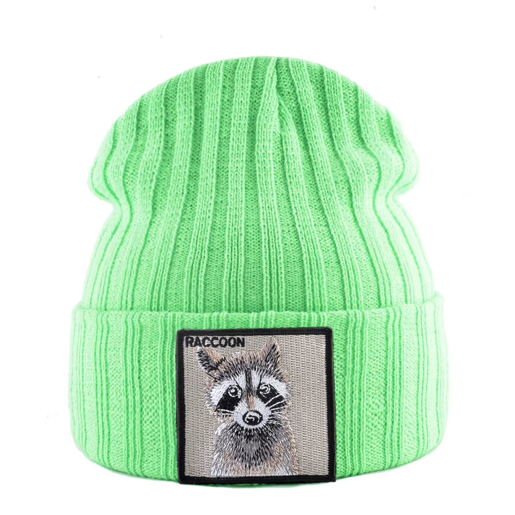 Knitted Beanies Hat Men Women Streetwear Hip Hop Skullies Beanies with Patch Boys Girls Knitting Solid Color Bonnet Hats Cap