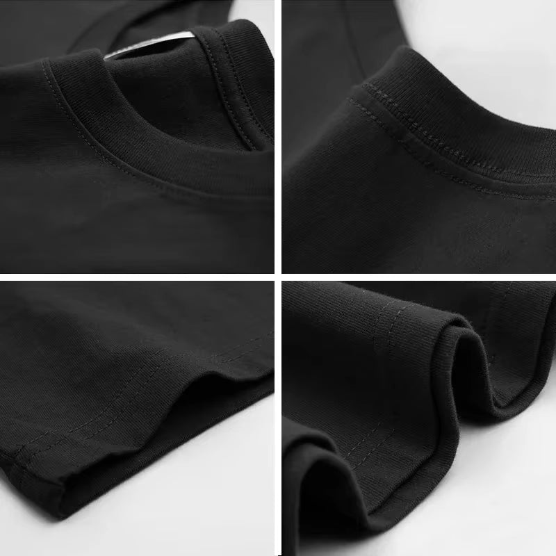 High-Quality Men'S T-Shirt 240 Gsm 100% Cotton T Shirt Men Women Solid Basic Casual Clothing Oversized Half Sleeve Black White