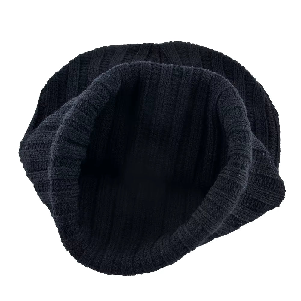 Knitted Beanies Hat Men Women Streetwear Hip Hop Skullies Beanies with Patch Boys Girls Knitting Solid Color Bonnet Hats Cap