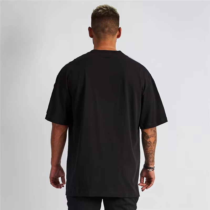 High-Quality Men'S T-Shirt 240 Gsm 100% Cotton T Shirt Men Women Solid Basic Casual Clothing Oversized Half Sleeve Black White