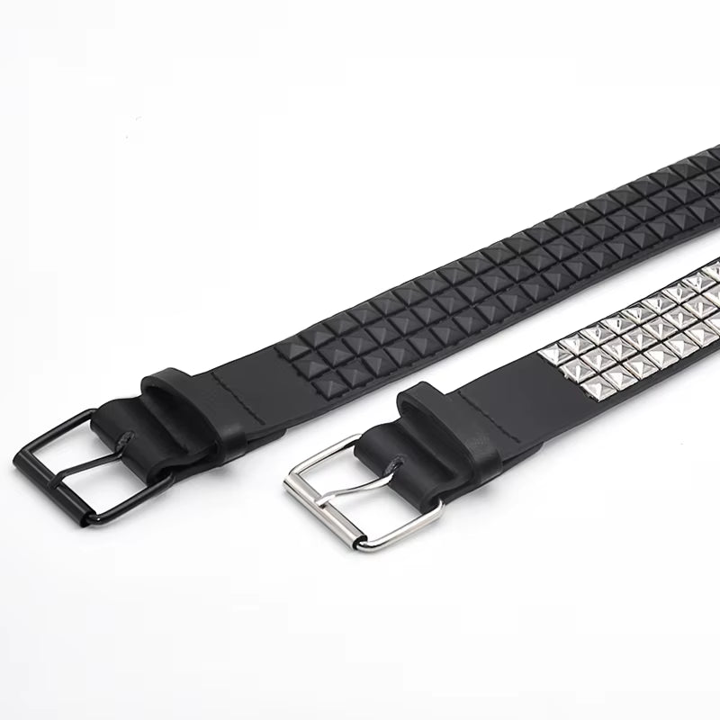 Pyramid Fashion Rivet Belt Men&Women'S Studded Belt Punk Rock with Pin Buckle Drop Shipping Black