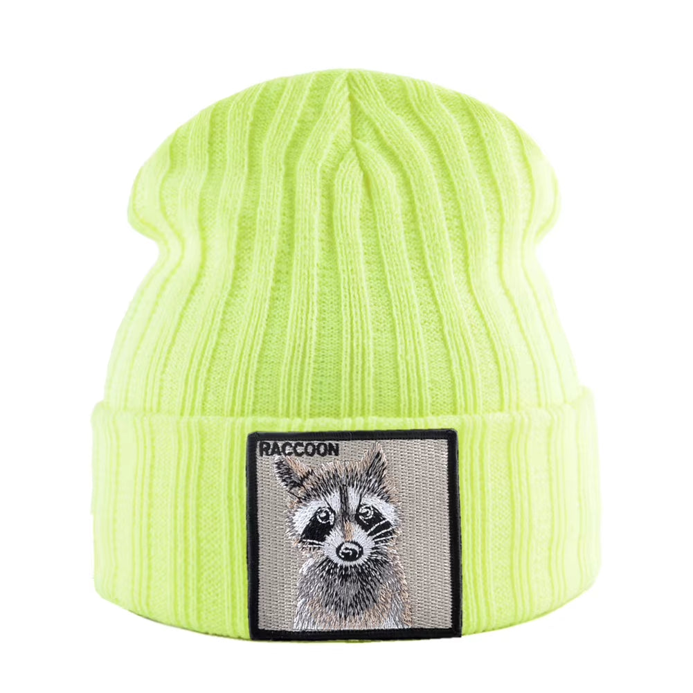 Knitted Beanies Hat Men Women Streetwear Hip Hop Skullies Beanies with Patch Boys Girls Knitting Solid Color Bonnet Hats Cap