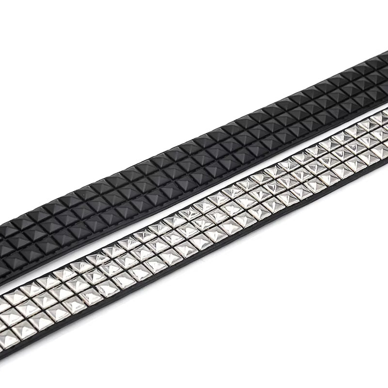 Pyramid Fashion Rivet Belt Men&Women'S Studded Belt Punk Rock with Pin Buckle Drop Shipping Black