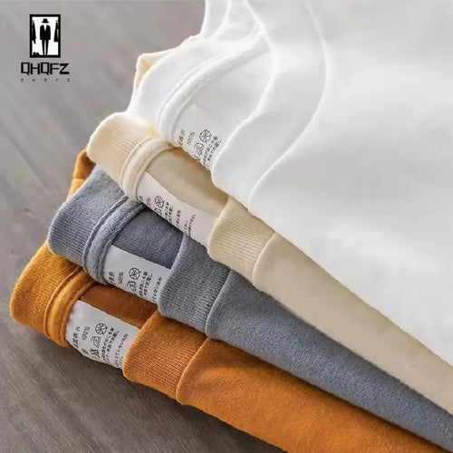 12 Color Oversized Heavyweight T Shirt for Men Summer Short Sleeve Tee 100% Cotton Plain Top Casual Men'S Clothing