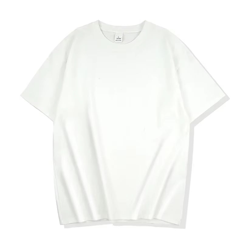 High-Quality Men'S T-Shirt 240 Gsm 100% Cotton T Shirt Men Women Solid Basic Casual Clothing Oversized Half Sleeve Black White